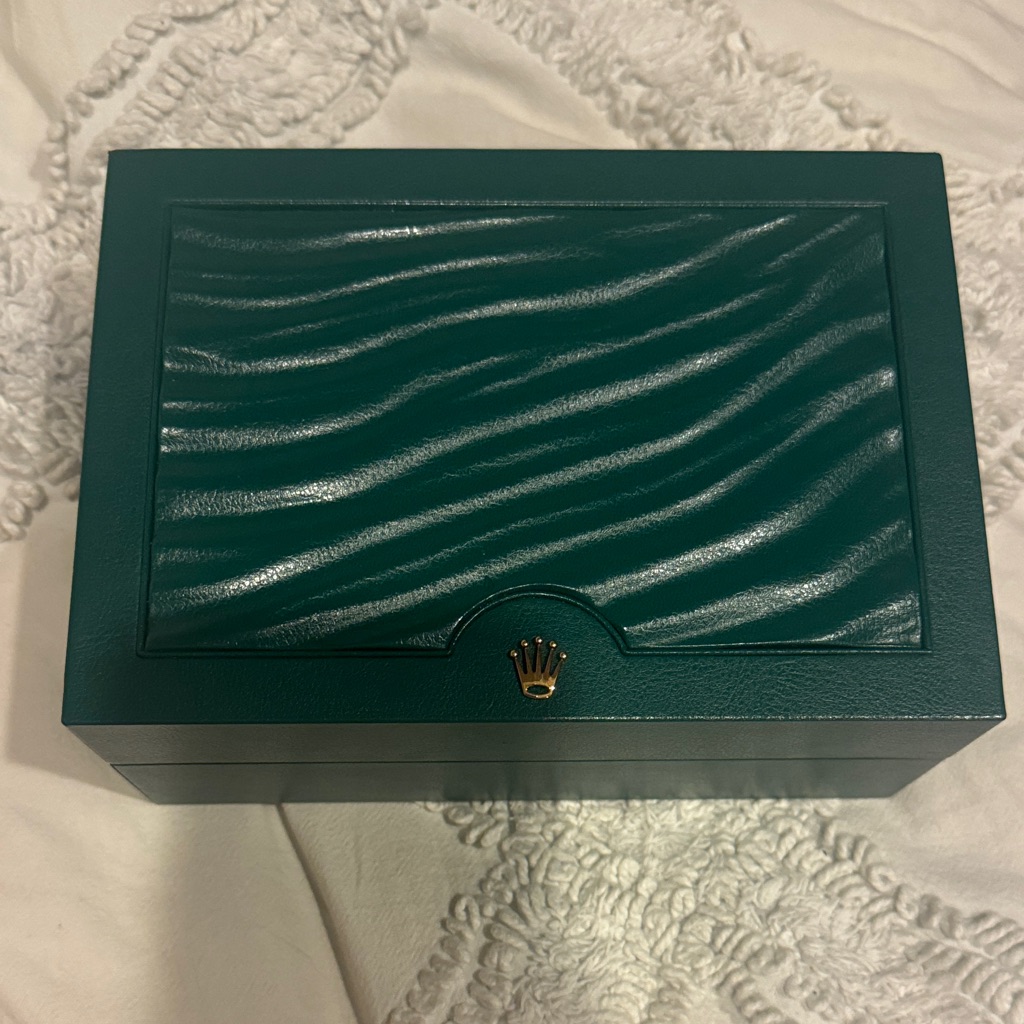 Rolex Teal Box With Gold Logo